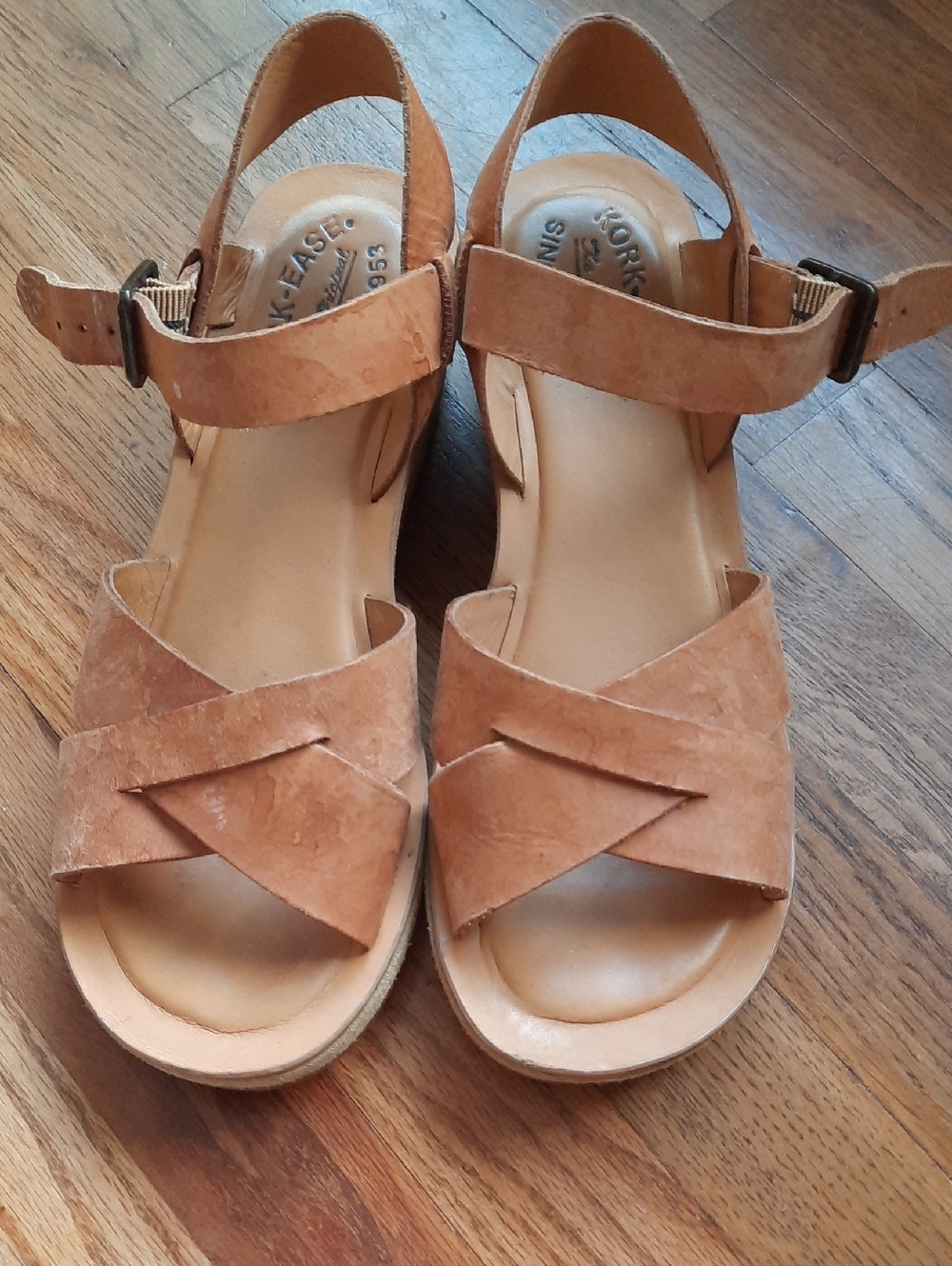 Kork Ease Tan Leather Strap Sandals